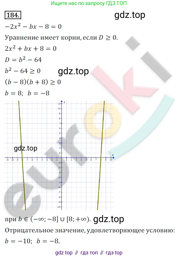 Алгебра, 9 класс Учебник, авторы: Бунимович Евгений Абрамович, Кузнецова Людмила Викторовна, Минаева Светлана Станиславовна, Рослова Лариса Олеговна, Суворова Светлана Борисовна, издательство Просвещение, Москва, 2018, оранжевого цвета, страница 69, номер 184, Решение