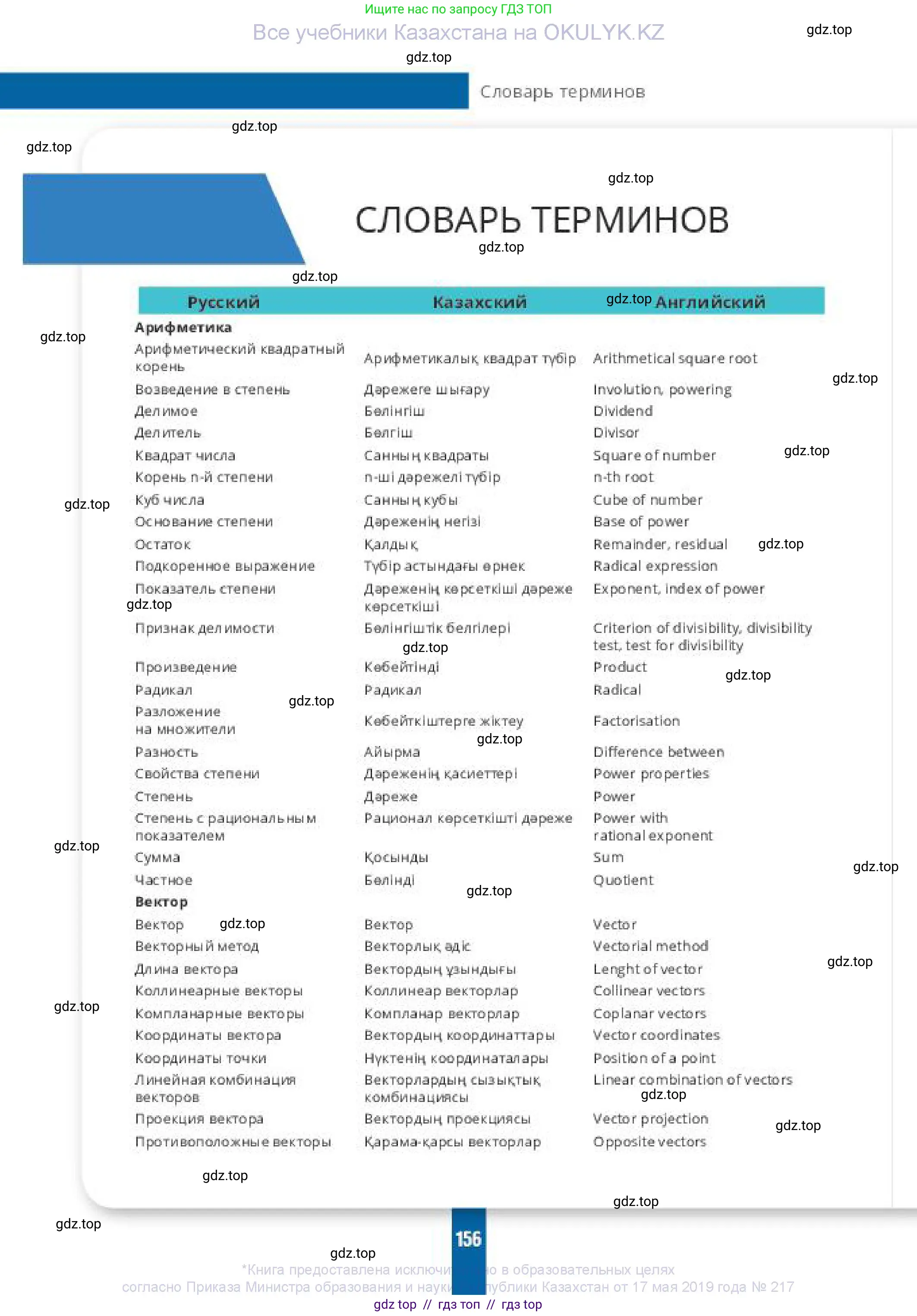 Алгебра, 10 класс Учебник, авторы: Пак Олег Владимирович, Ардакулы Дархан, Ескендирова Елена Викторовна, издательство Алматыкітап баспасы, Алматы, 2019, страница 156