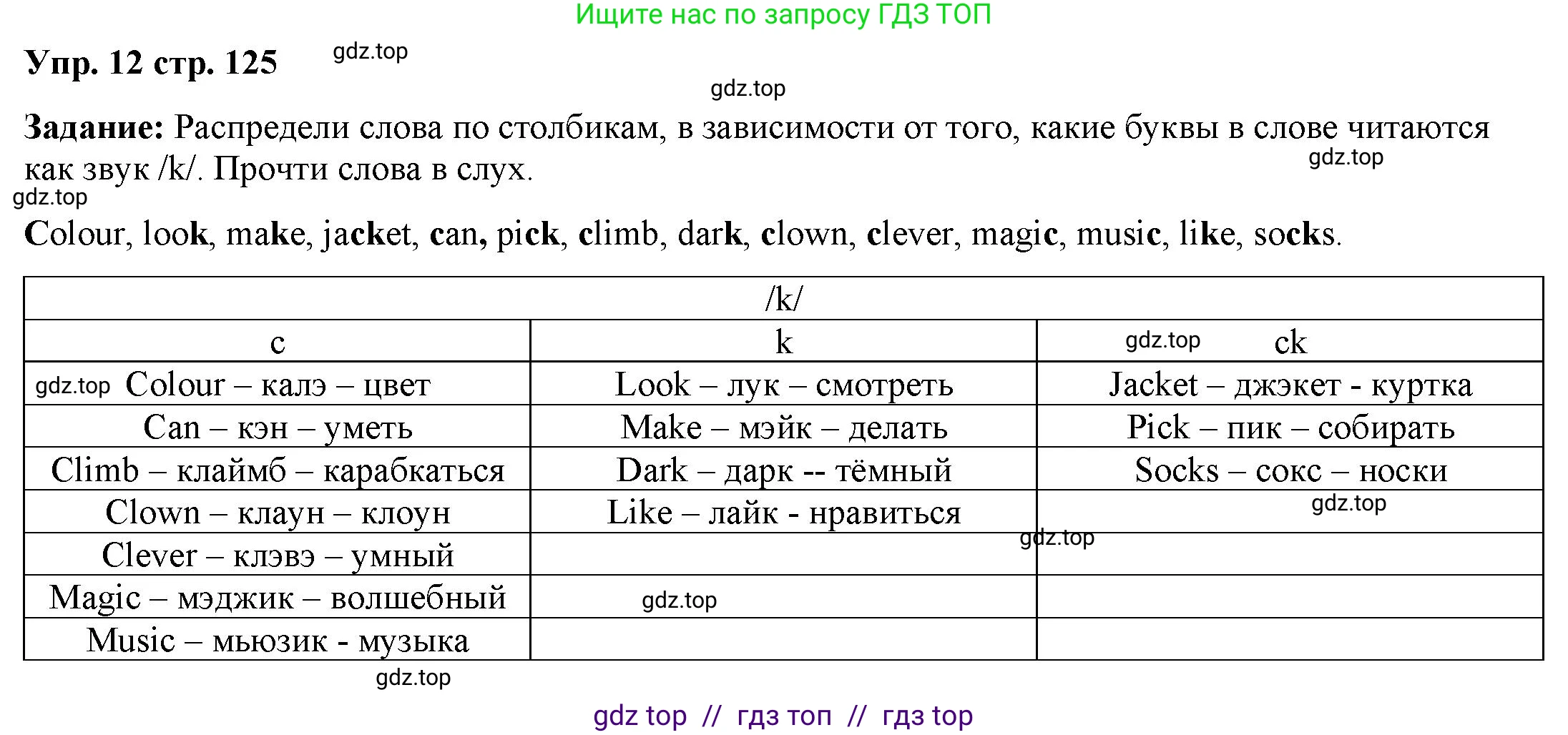 Английский язык (english), 2 класс Сборник упражнений, авторы: Быкова Надежда Ильинична (Bykova Nadezhda), Поспелова Марина Давидовна (Pospelova Marina), издательство Просвещение, Москва, 2023, розового цвета, страница 125, номер 12, Решение 2