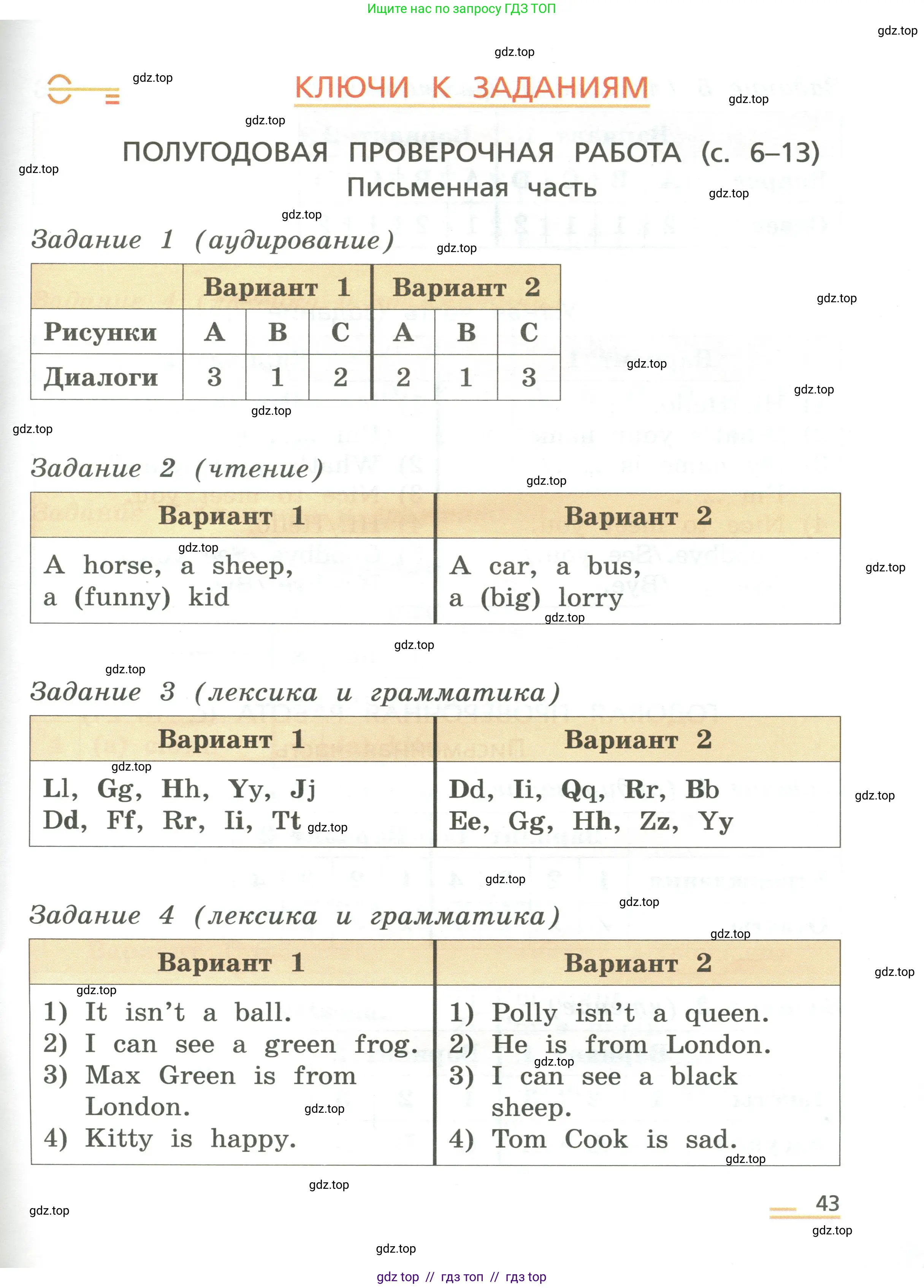 Английский язык (english), 3 класс Подготовка к всероссийским проверочным работам (впр), авторы: Афанасьева Ольга Васильевна (Afanasyeva Olga), Михеева Ирина Владимировна (Mikheeva Irina), Баранова Ксения Михайловна (Baranova Ksenia), Сьянов Александр Валерьевич, издательство Дрофа, Москва, 2019, белого цвета, страница 43
