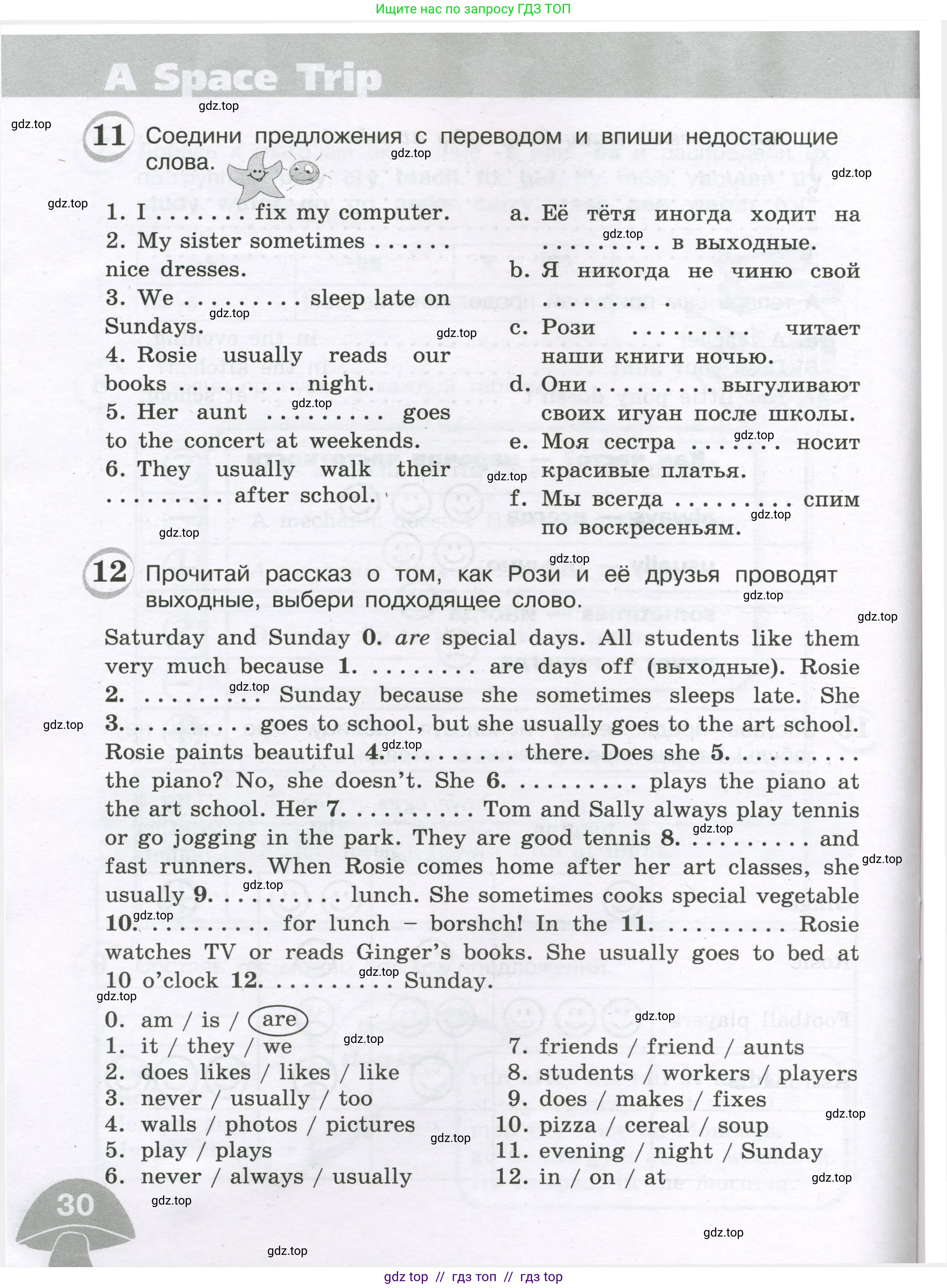 Английский язык (english), 4 класс сборник грамматических упражнений, автор: Рязанцева Светлана Борисовна, издательство Просвещение, Москва, 2023, белого цвета, страница 30
