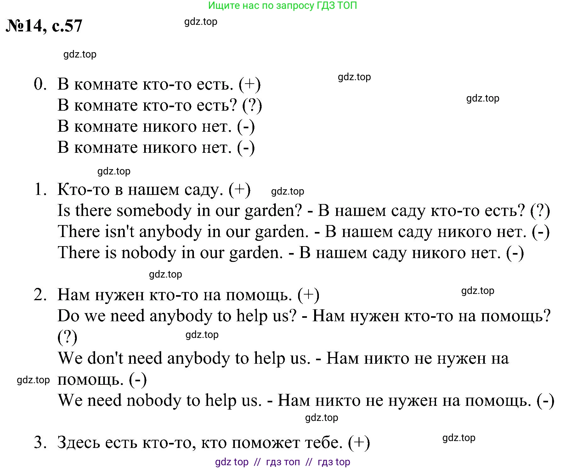 Английский язык (english), 4 класс сборник грамматических упражнений, автор: Рязанцева Светлана Борисовна, издательство Просвещение, Москва, 2023, белого цвета, страница 57, номер 14, Решение