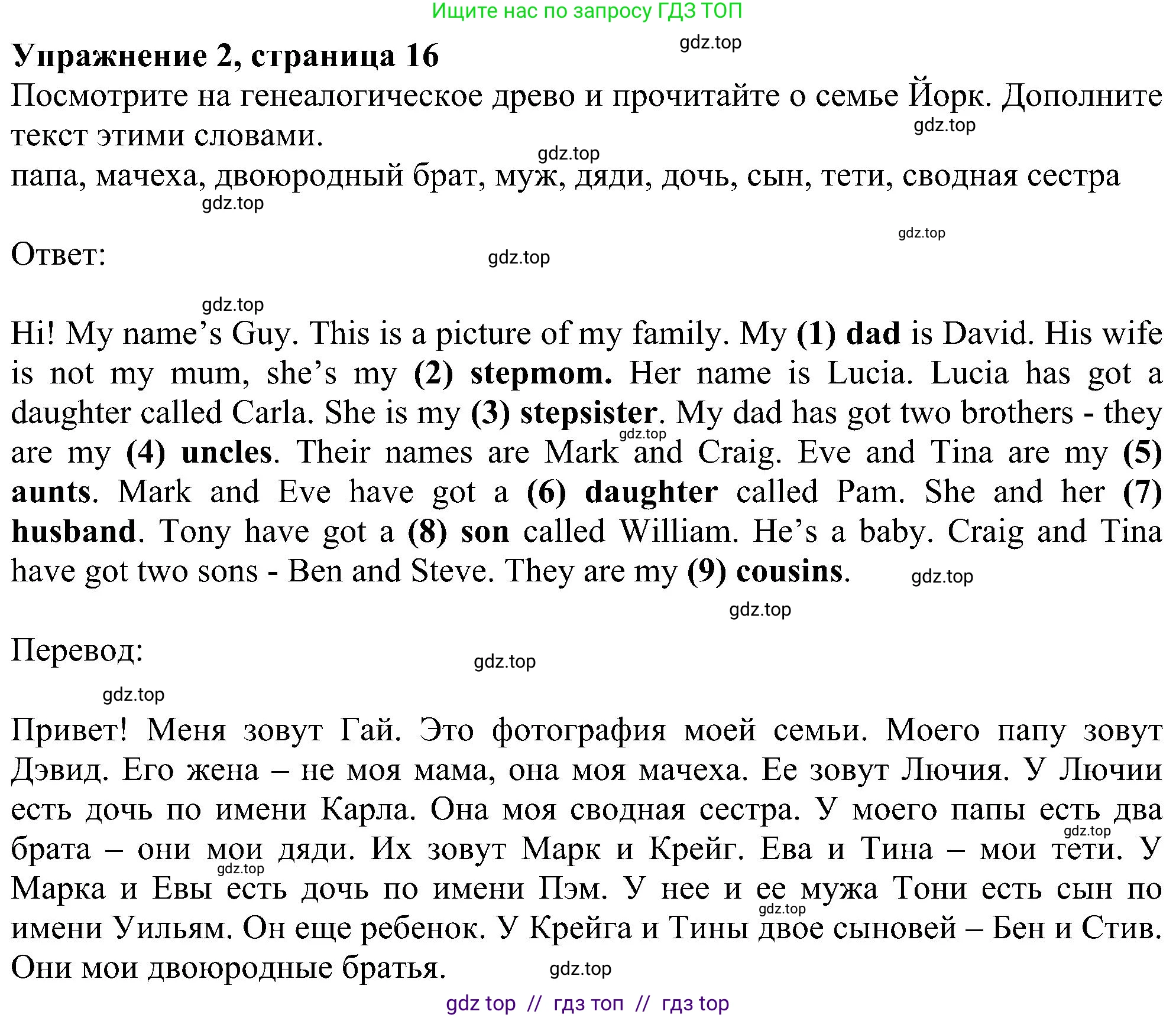 Английский язык (english), 6 класс рабочая тетрадь, авторы: Комарова Юлия Александровна, Ларионова Ирина Владимировна, издательство Русское слово, Москва, 2022, розового цвета, страница 16, номер 2, Решение