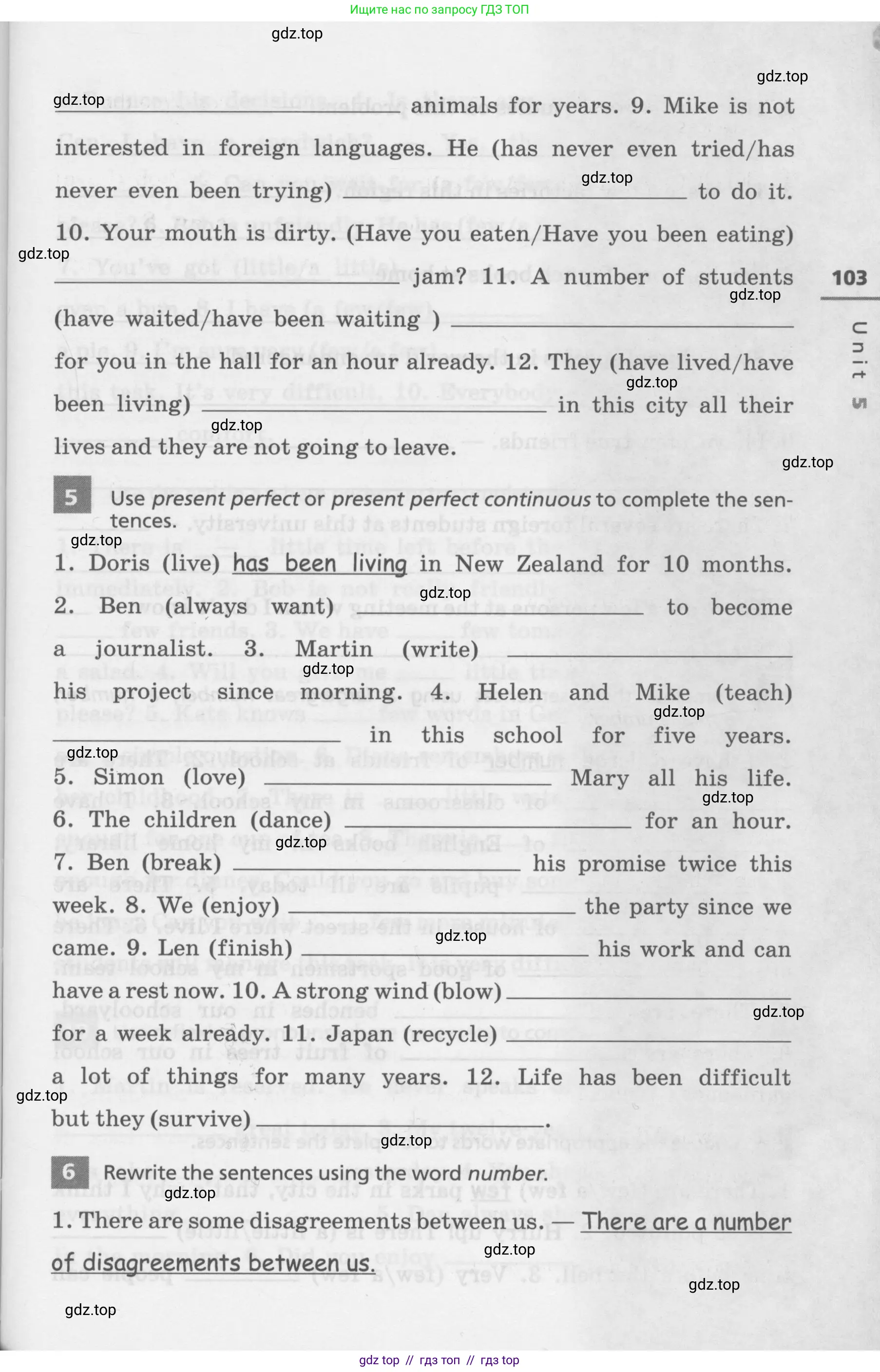 Английский язык (english), 7 класс Лексико-грамматический практикум, авторы: Афанасьева Ольга Васильевна (Afanasyeva Olga), Михеева Ирина Владимировна (Mikheeva Irina), Баранова Ксения Михайловна (Baranova Ksenia), издательство Просвещение, Москва, 2016, белого цвета, страница 103