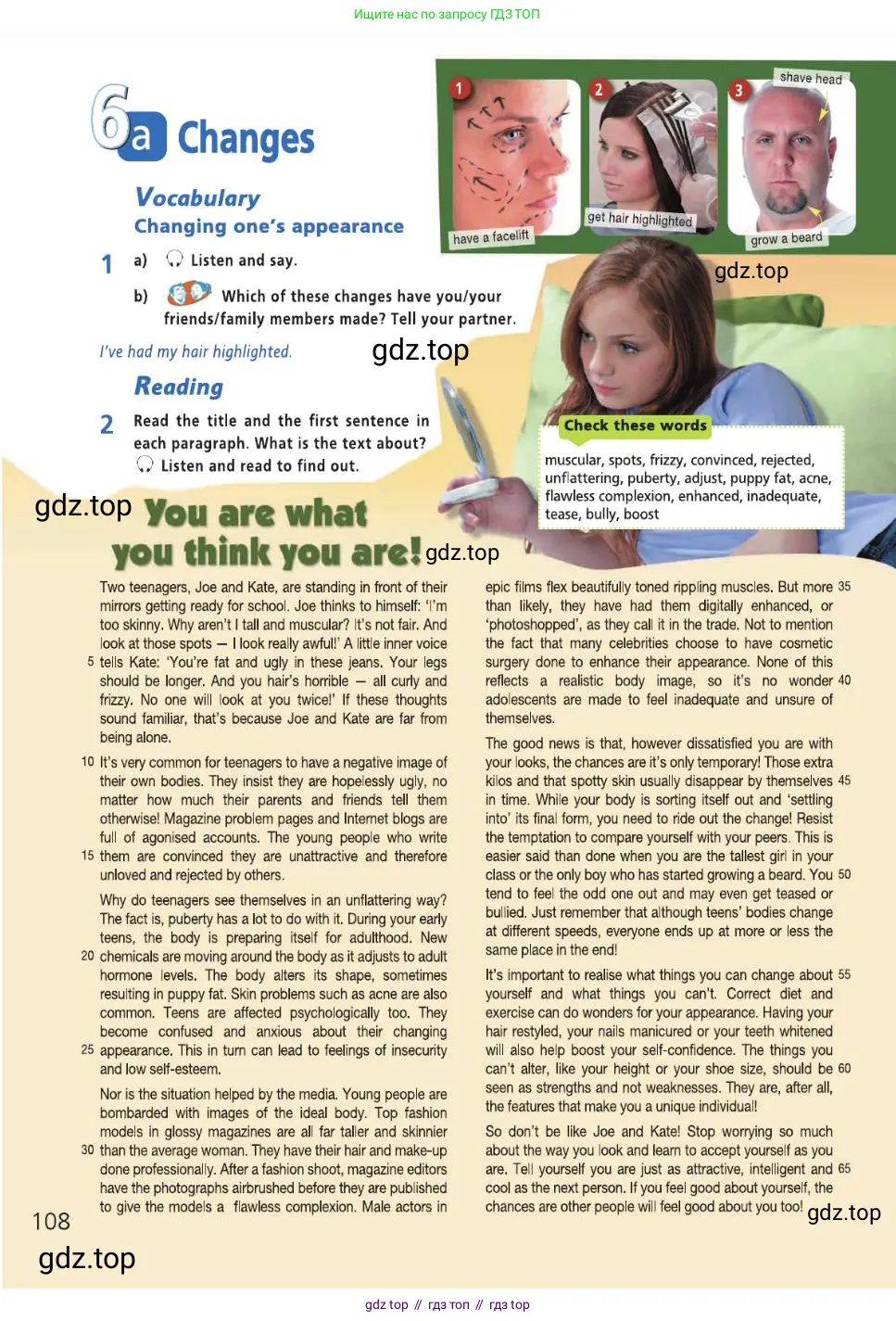 Английский язык (english), 8 класс Учебник (Student's book), авторы: Баранова Ксения Михайловна (Baranova Ksenia), Дули Дженни (Dooley Jenny), Копылова Виктория Викторовна (Kopylova Victoria), Мильруд Радислав Петрович (Millrood Radislav), Эванс Вирджиния (Evans Virginia), издательство Просвещение, Москва, 2023, белого цвета, страница 108