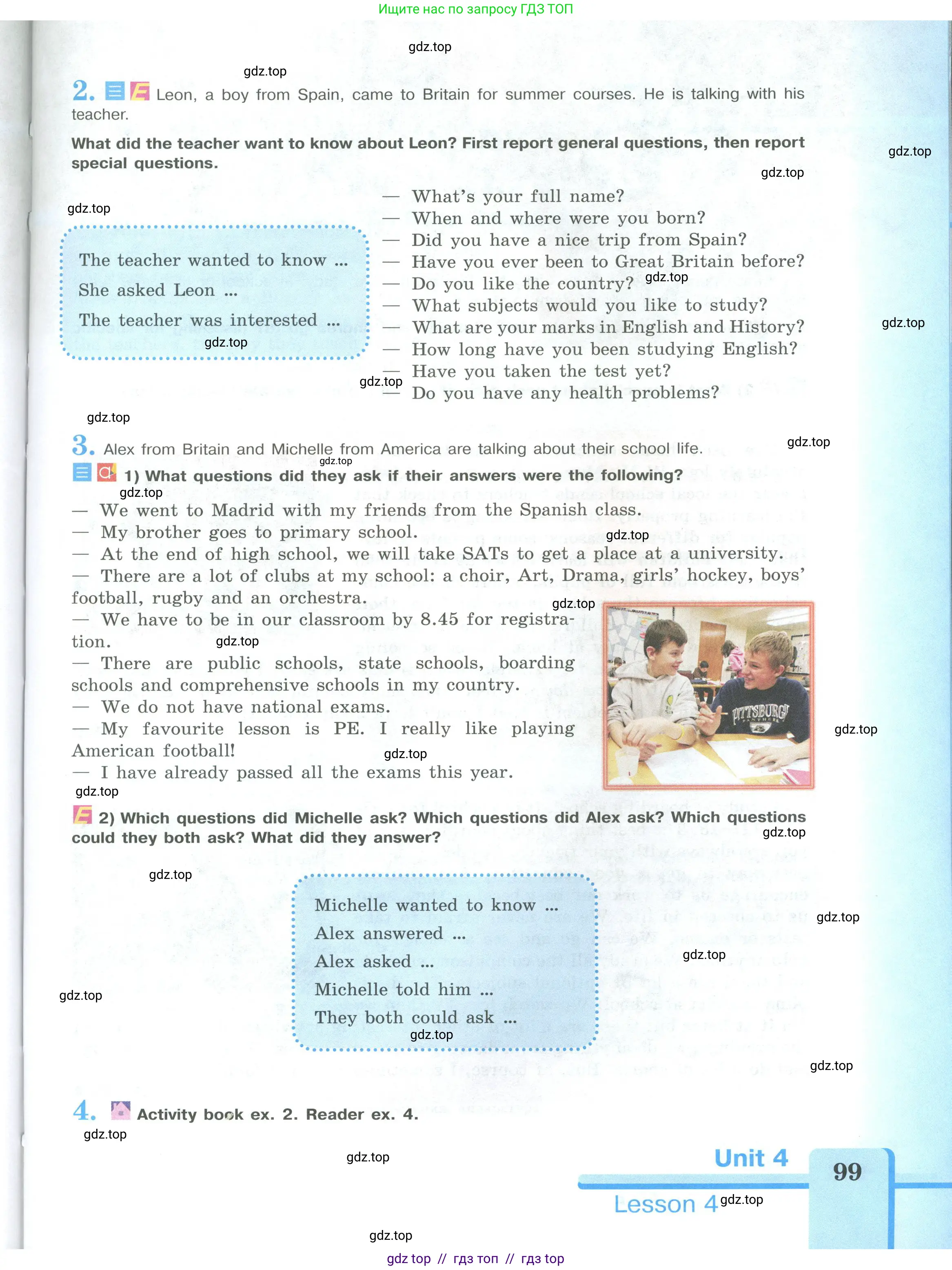 Английский язык (english), 9 класс Учебник (Student's book), авторы: Кузовлев Владимир Петрович (Kuzovlev Vladimir), Лапа Наталья Михайловна, Перегудова Эльвира Шакировна, Дуванова Ольга Викторовна, Стрельникова Ольга Викторовна (Strelnikova Olga), Кузнецова Елена Вячеславовна, Костина Ирина Павловна, Кобец Юлия Николаевна, издательство Просвещение, Москва, 2019, салатового цвета, страница 99