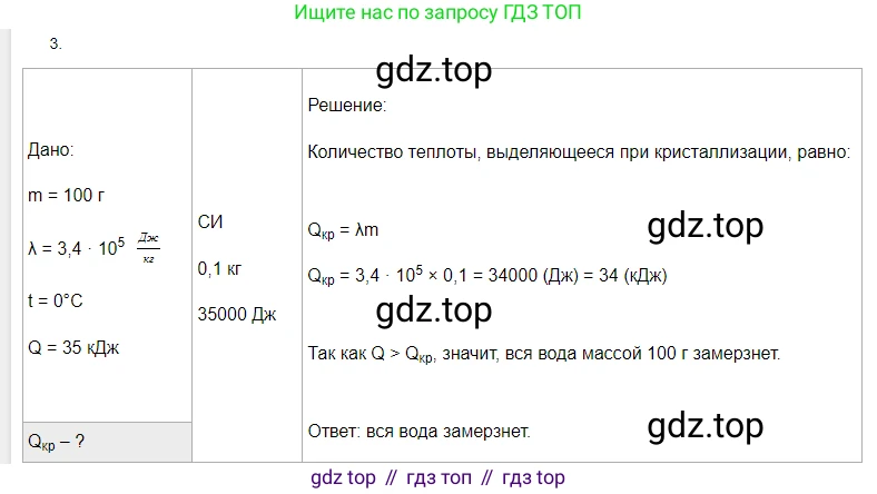 Физика, 8 класс Учебник, автор: Пёрышкин И М, издательство Просвещение, Москва, 2023, белого цвета, страница 64, номер 3, Решение 3