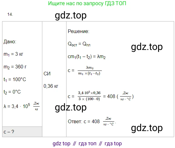 Физика, 8 класс Учебник, автор: Пёрышкин И М, издательство Просвещение, Москва, 2023, белого цвета, страница 242, номер 14, Решение 3