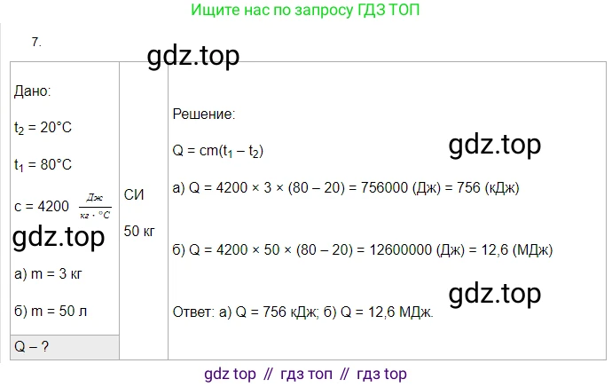 Физика, 8 класс Учебник, автор: Пёрышкин И М, издательство Просвещение, Москва, 2023, белого цвета, страница 241, номер 7, Решение 3