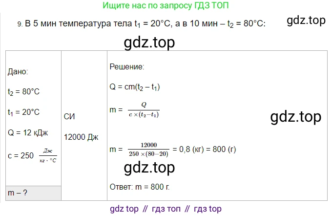 Физика, 8 класс Учебник, автор: Пёрышкин И М, издательство Просвещение, Москва, 2023, белого цвета, страница 242, номер 9, Решение 3