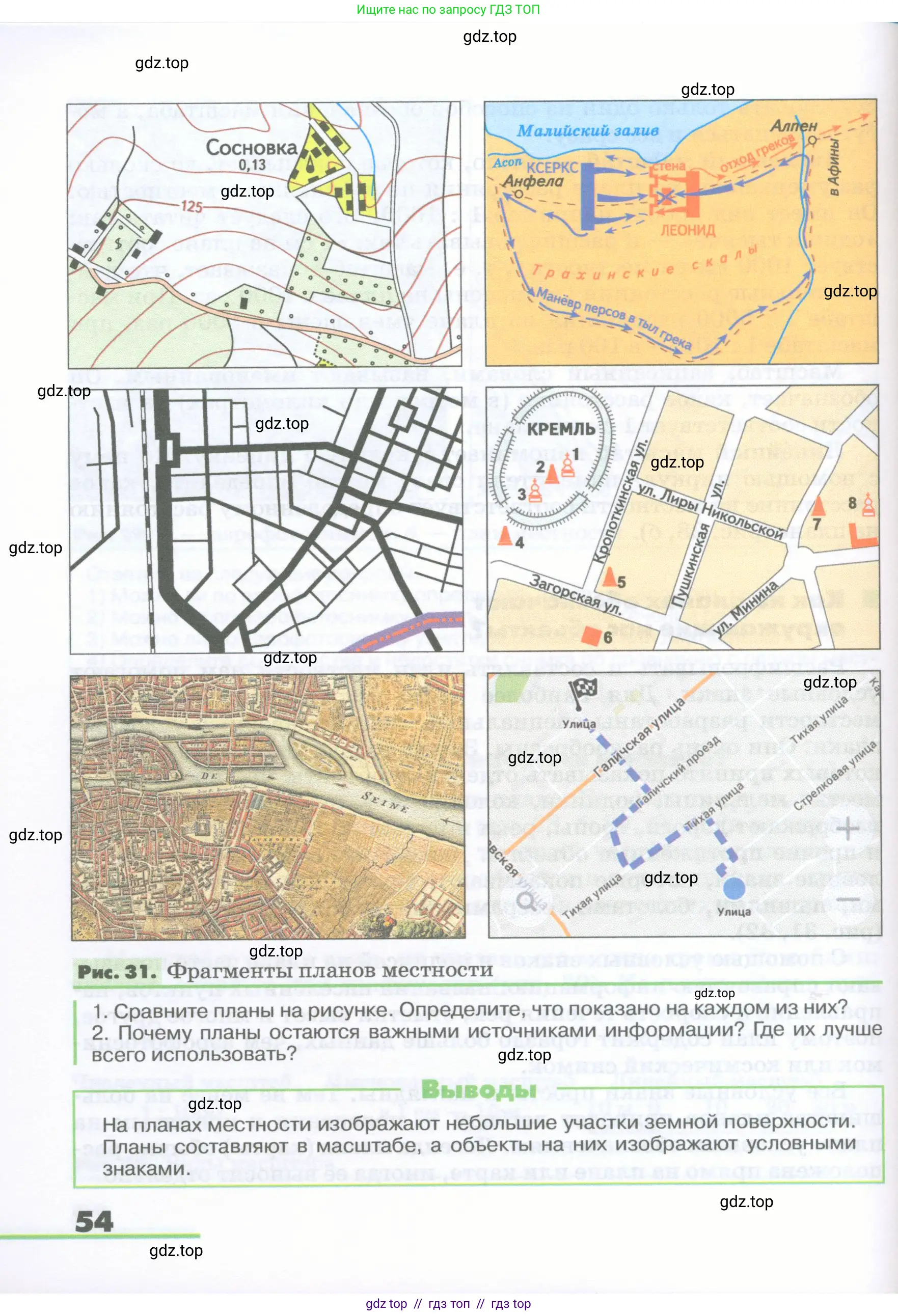 География, 5-6 класс Учебник, авторы: Климанова Оксана Александровна, Климанов Владимир Викторович, Ким Эльвира Васильевна, Сиротин Владимир Иванович, Румянцев Александр Владимирович, Панасенкова Ольга Алексеевна, издательство Просвещение, Москва, 2023, белого цвета, страница 54