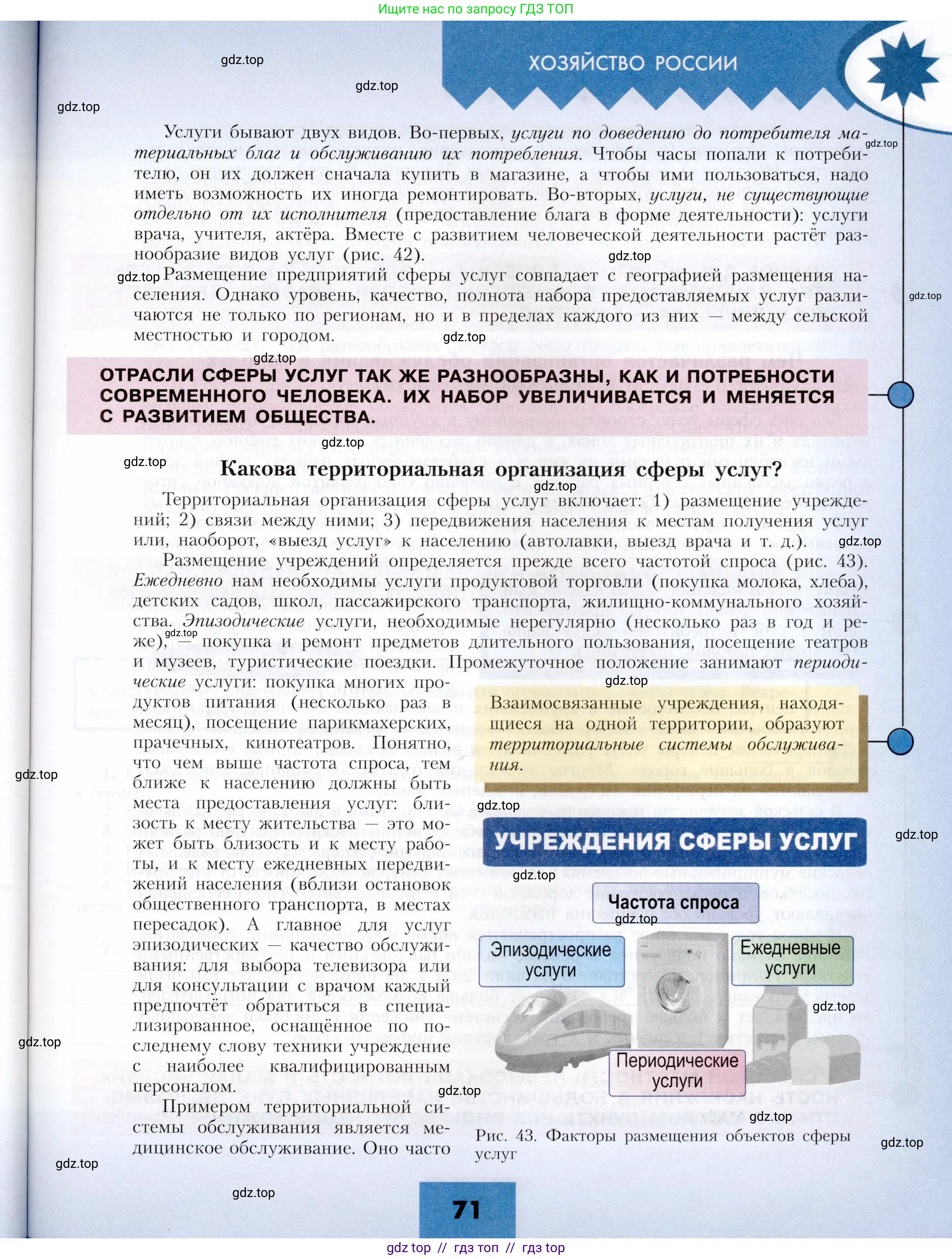 География, 9 класс Учебник, авторы: Алексеев Александр Иванович, Николина Вера Викторовна, Липкина Елена Карловна, Болысов Сергей Иванович, Кузнецова Галина Юрьевна, издательство Просвещение, Москва, 2023, жёлтого цвета, страница 71