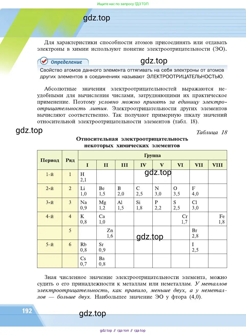 Химия, 8 класс Учебник, автор: Рудзитис Гунтис Екабович, издательство Просвещение, Москва, 2019 - 2022, страница 192