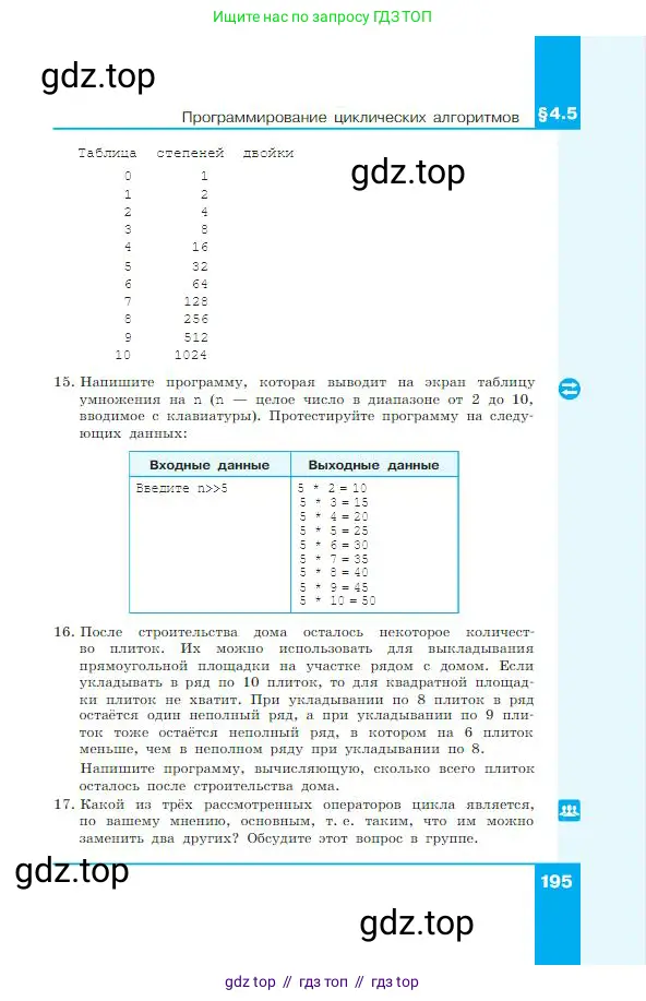 Информатика, 8 класс Учебник, авторы: Босова Людмила Леонидовна, Босова Анна Юрьевна, издательство Просвещение, Москва, 2023, страница 195