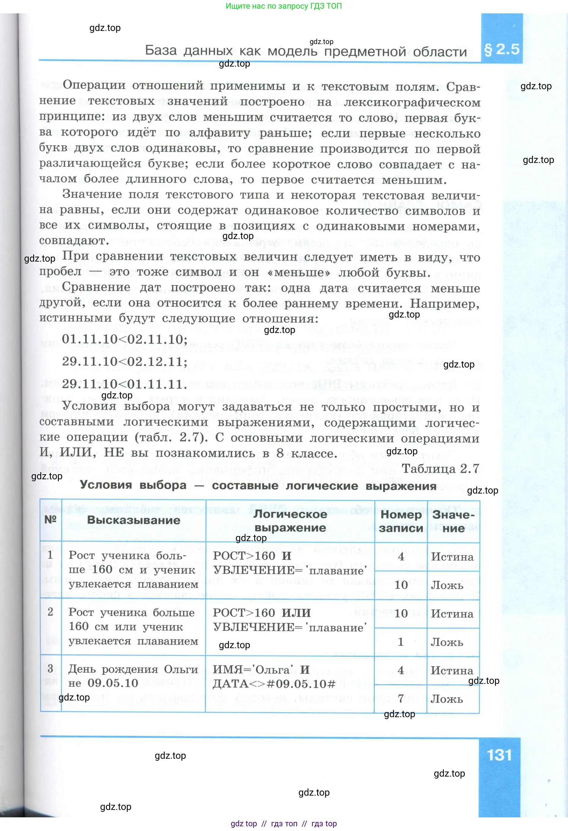 Информатика, 9 класс Учебник, авторы: Босова Людмила Леонидовна, Босова Анна Юрьевна, Аквилянов Никита Александрович, издательство Просвещение, Москва, 2024, страница 131