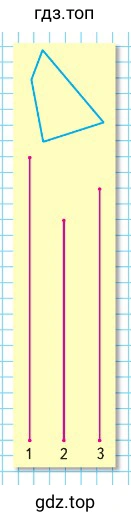 Узнай с помощью циркуля, длина какого из этих отрезков равна периметру четырёхугольника. Запиши его номер