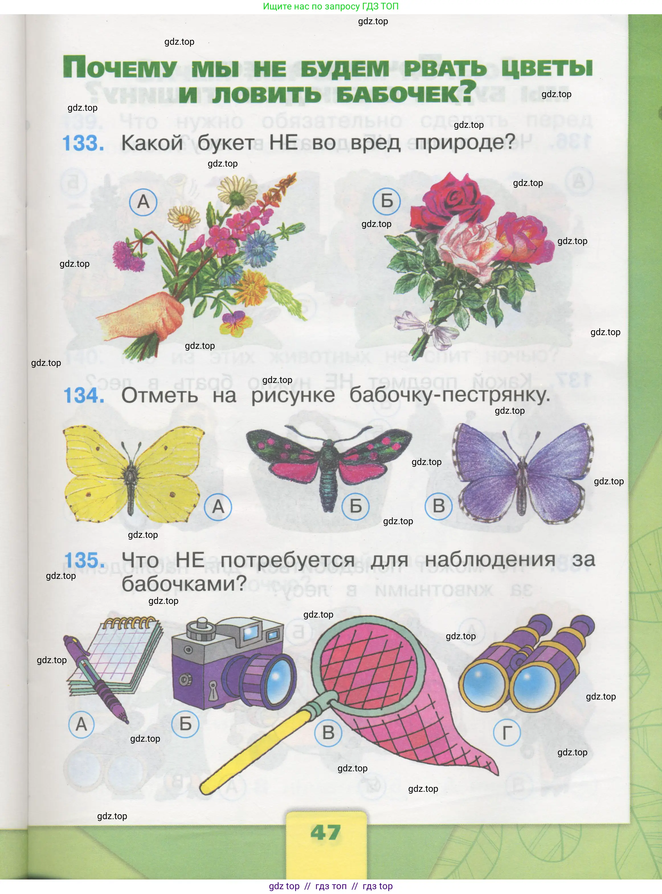 Окружающий мир, 1 класс Тесты, авторы: Плешаков Андрей Анатольевич, Гара Наталья Николаевна, Назарова З Д, издательство Просвещение, Москва, 2015, белого цвета, страница 47
