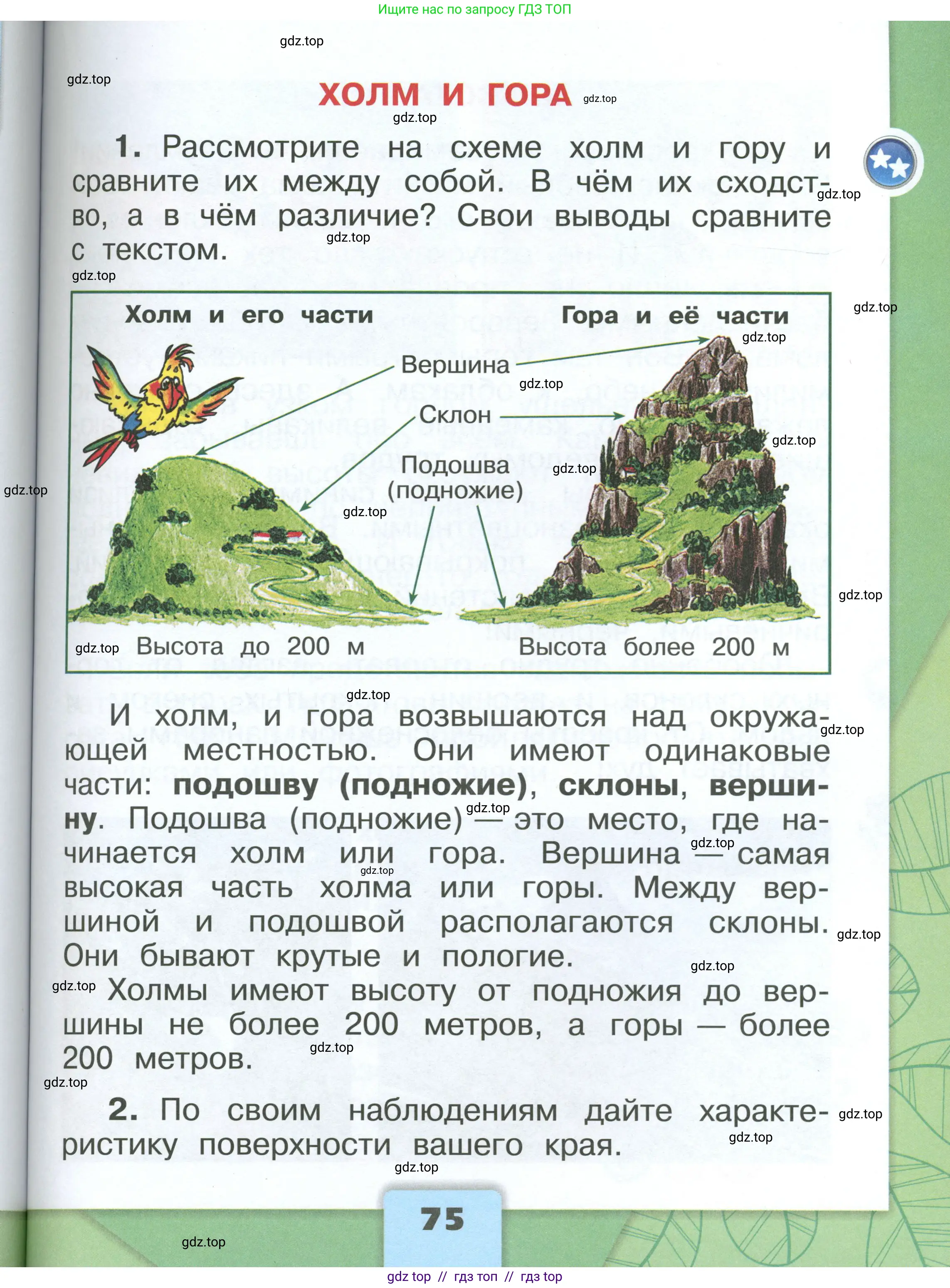Окружающий мир, 1 класс Учебник, автор: Плешаков Андрей Анатольевич, издательство Просвещение, Москва, 2022, белого цвета, Часть 2, страница 75