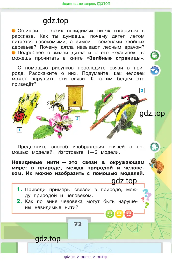 Окружающий мир, 2 класс Учебник, автор: Плешаков Андрей Анатольевич, издательство Просвещение, Москва, 2023, белого цвета, страница 73