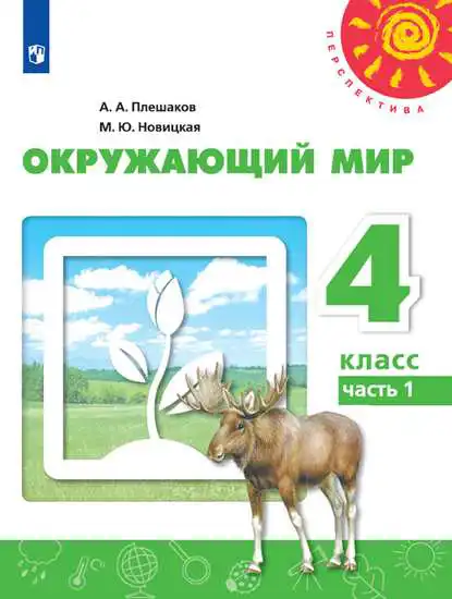 Окружающий мир, 4 класс Учебник, авторы: Плешаков Андрей Анатольевич, Новицкая Марина Юрьевна, издательство Просвещение, Москва, 2019, белого цвета, часть 1