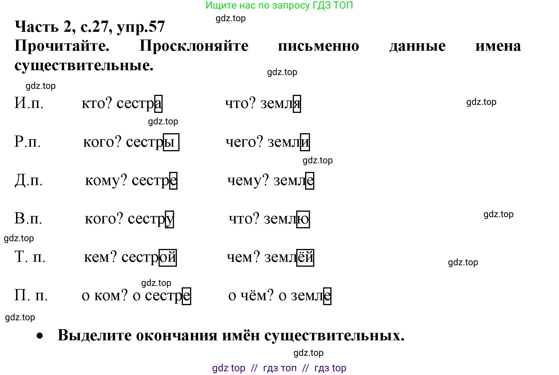 Русский язык, 3 класс рабочая тетрадь, автор: Канакина Валентина Павловна, издательство Просвещение, Москва, 2023, белого цвета, Часть 2, страница 27, номер 57, Решение