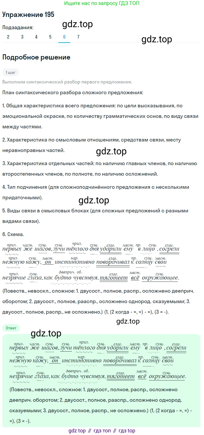 Русский язык, 11 класс Учебник, авторы: Львова Светлана Ивановна, Львов Валентин Витальевич, издательство Мнемозина, Москва, 2019, серого цвета, страница 250, номер 195, Решение (продолжение 6)
